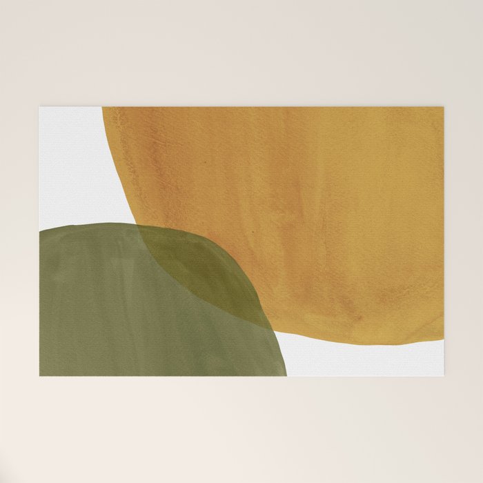 Olive green and mustard shapes Welcome Mat Gallery Image 1
