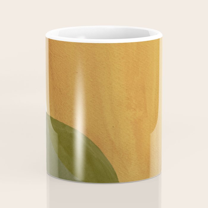 Olive green and mustard shapes Coffee Mug Gallery Image 4