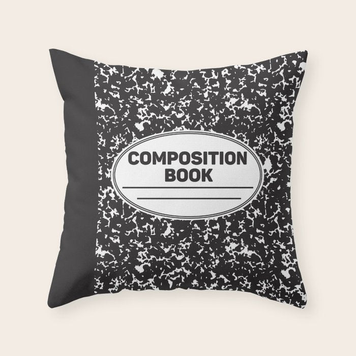 Composition Notebook College School Student Geek Nerd Throw Pillow Gallery Image 6