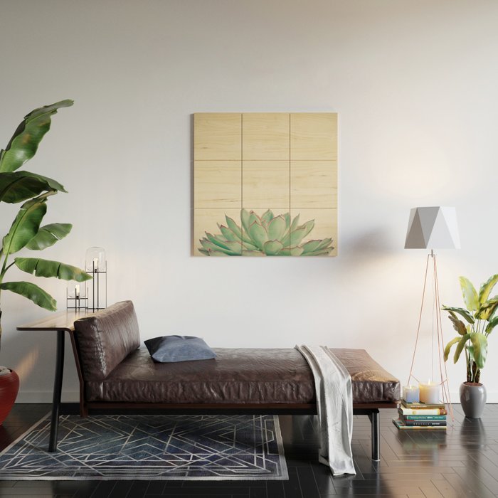 Echeveria Wood Wall Art Gallery Image 2