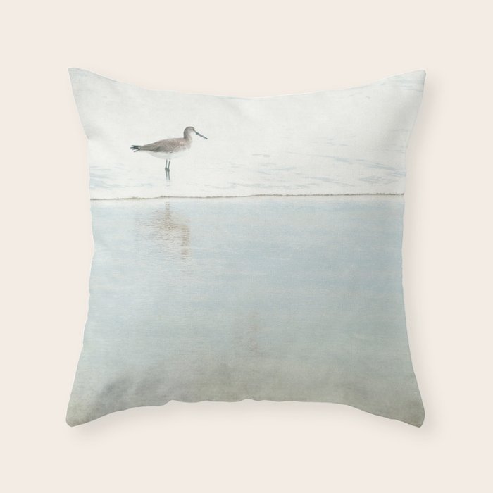 Reflecting Sandpiper Throw Pillow