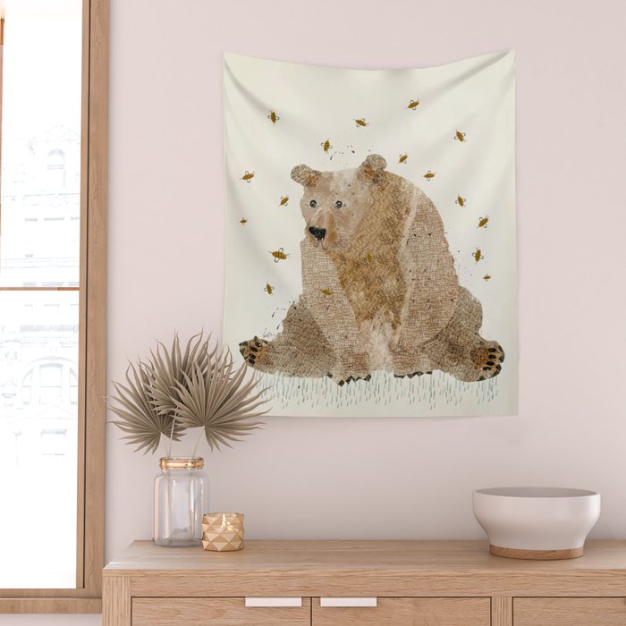 bear grizzly  Wall Tapestry Gallery Image 2
