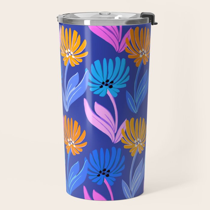 Rainbow Wildflower Floral Pattern Travel Mug Gallery Image 2