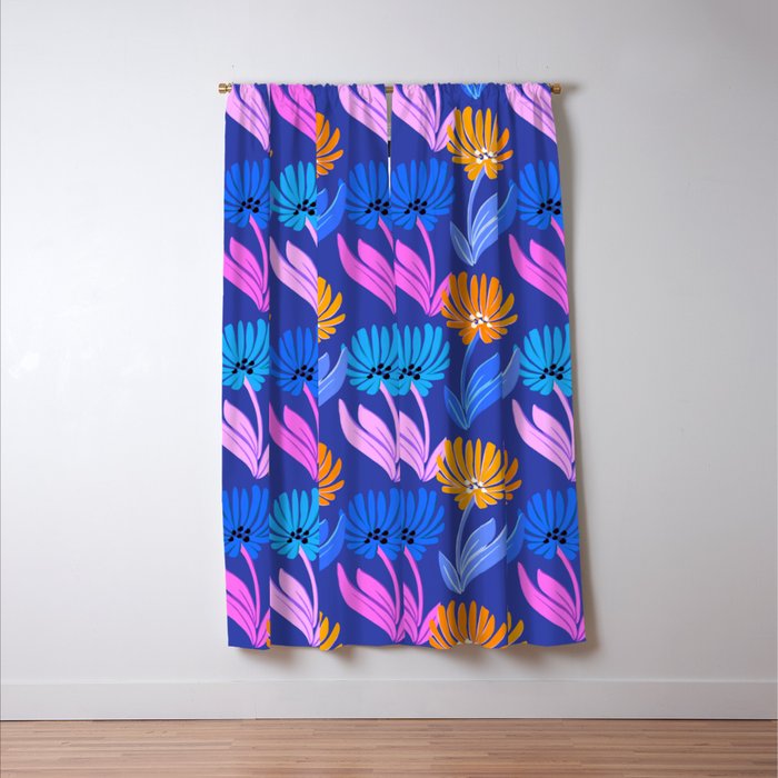 Rainbow Wildflower Floral Pattern Window Curtain Gallery Image 3