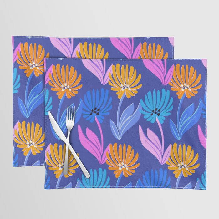 Rainbow Wildflower Floral Pattern Placemat Gallery Image 1
