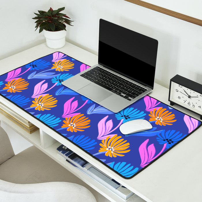 Rainbow Wildflower Floral Pattern Desk Mat Gallery Image 2