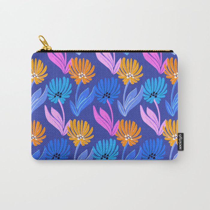Rainbow Wildflower Floral Pattern Carry All Pouch Gallery Image 1