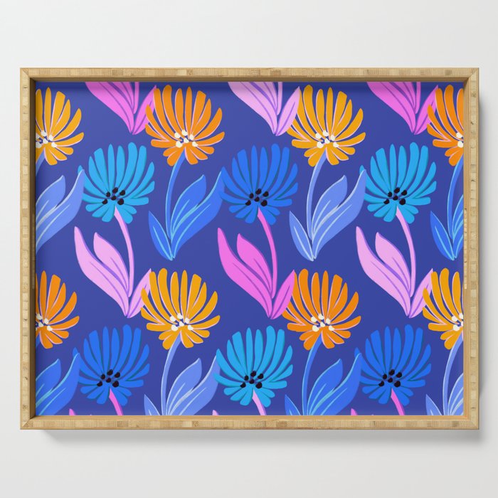 Rainbow Wildflower Floral Pattern Serving Tray Gallery Image 1