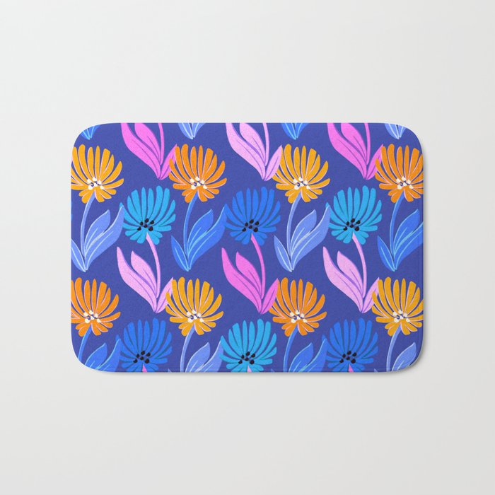 Rainbow Wildflower Floral Pattern Bath Mat Gallery Image 1