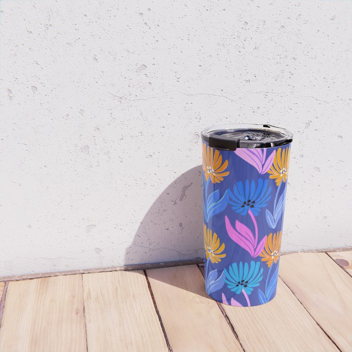 Rainbow Wildflower Floral Pattern Travel Mug Gallery Image 4