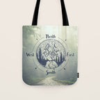 Compass Mountain Road Trip Tote Bag Gallery Image 1