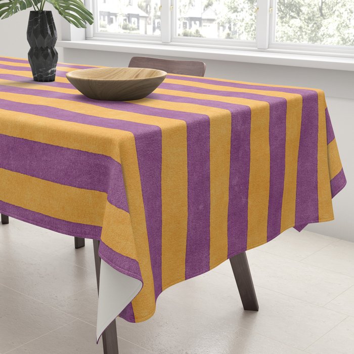 STRIPES - 005 - purple and orange Tablecloth Gallery Image 3