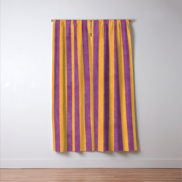 STRIPES - 005 - purple and orange Window Curtain Gallery Image 3