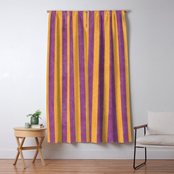 STRIPES - 005 - purple and orange Window Curtain Gallery Image 1