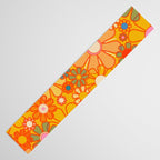Yellow Retro Garden Flowers Vintage 60s 70s Aesthetic Floral Pattern Table Runner Gallery Image 3