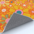 Yellow Retro Garden Flowers Vintage 60s 70s Aesthetic Floral Pattern Rug Gallery Image 4