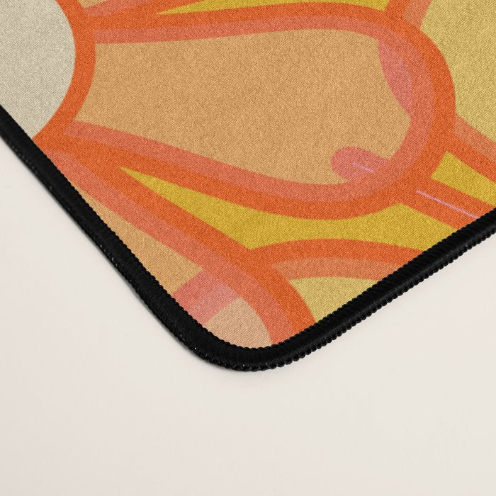 Yellow Retro Garden Flowers Vintage 60s 70s Aesthetic Floral Pattern Desk Mat Gallery Image 4