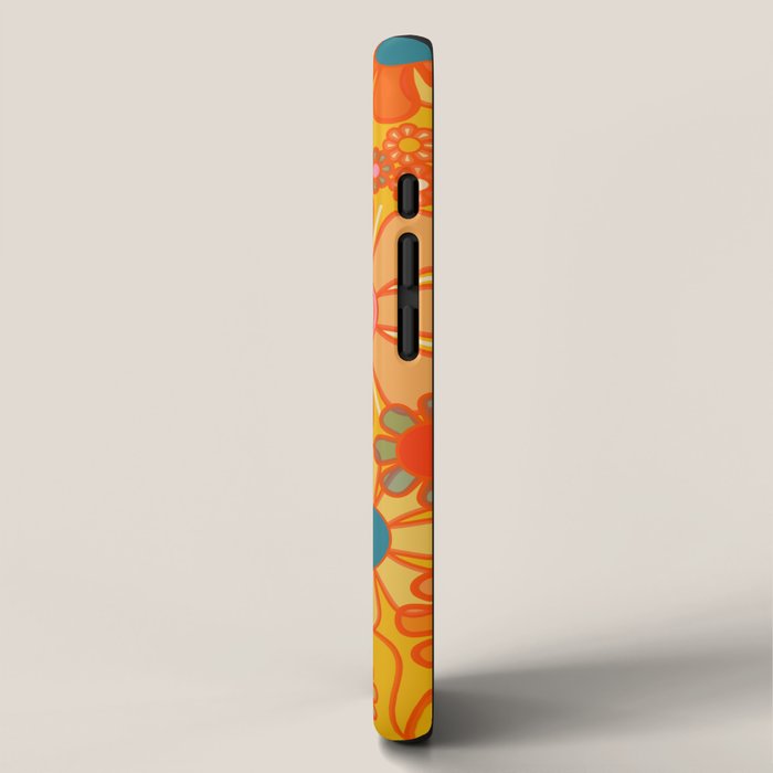 Yellow Retro Garden Flowers Vintage 60s 70s Aesthetic Floral Pattern iPhone Case Gallery Image 2