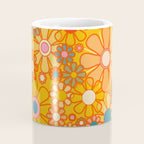 Yellow Retro Garden Flowers Vintage 60s 70s Aesthetic Floral Pattern Coffee Mug Gallery Image 4