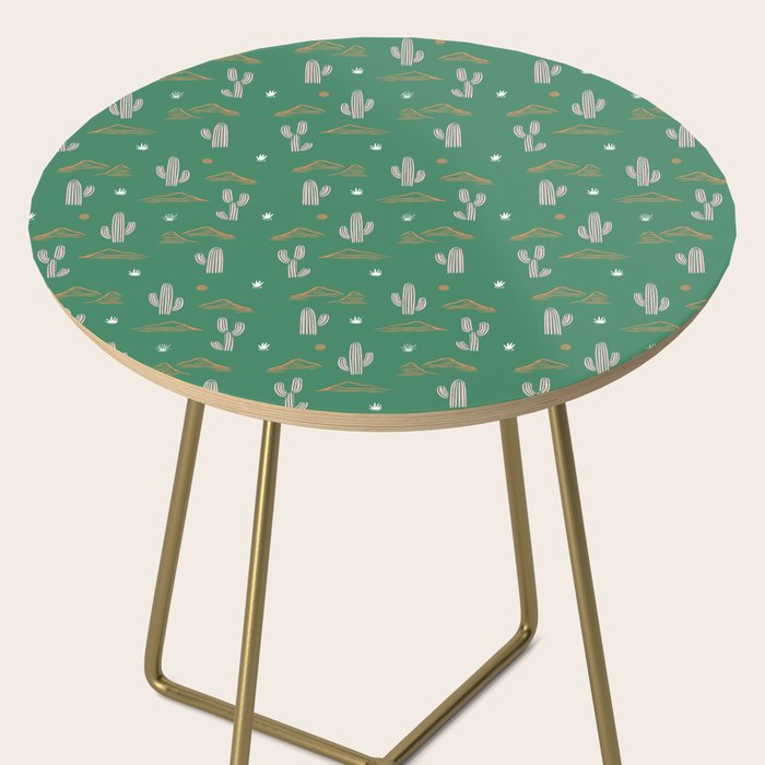 Retro cactus plant art pattern Side Table Gallery Image 2