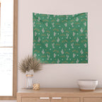 Retro cactus plant art pattern Wall Tapestry Gallery Image 2