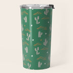 Retro cactus plant art pattern Travel Mug Gallery Image 2