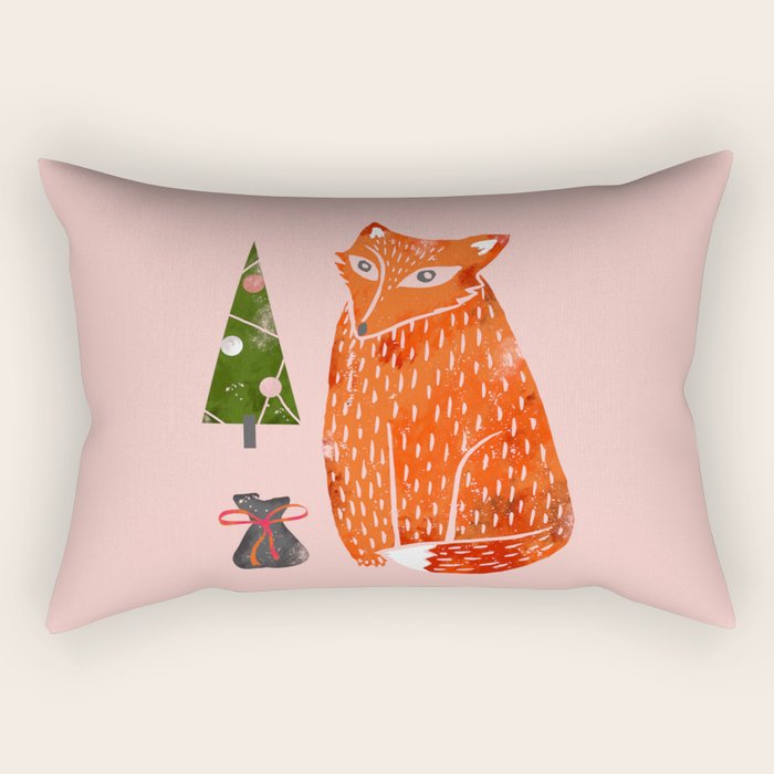 Christmas fox - illustration Rectangular Pillow Gallery Image 2