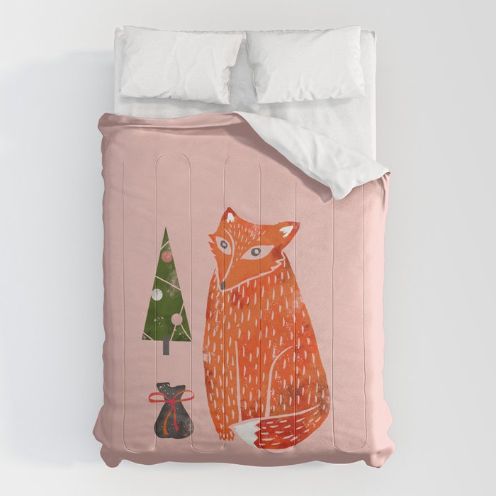 Christmas fox - illustration Comforter Gallery Image 6