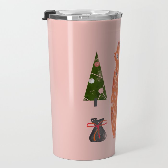 Christmas fox - illustration Travel Mug Gallery Image 3