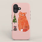 Christmas fox - illustration iPhone Case Gallery Image 1