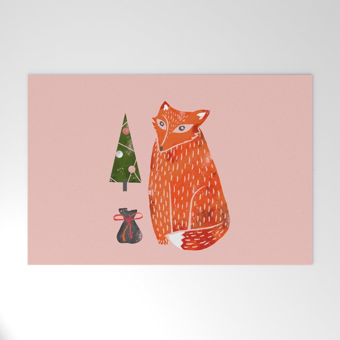 Christmas fox - illustration Welcome Mat Gallery Image 1