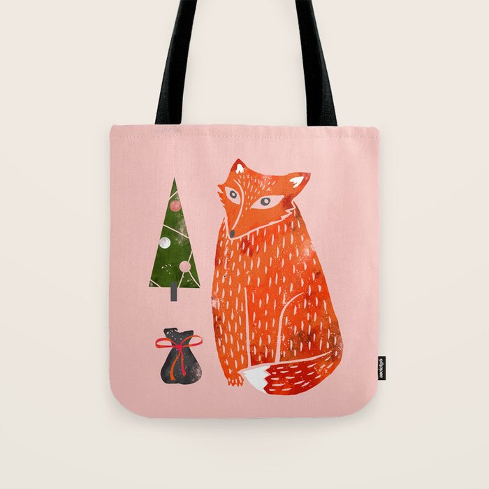 Christmas fox - illustration Tote Bag Gallery Image 1