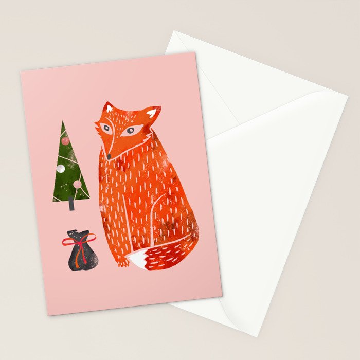Christmas fox - illustration Stationery Card Gallery Image 2
