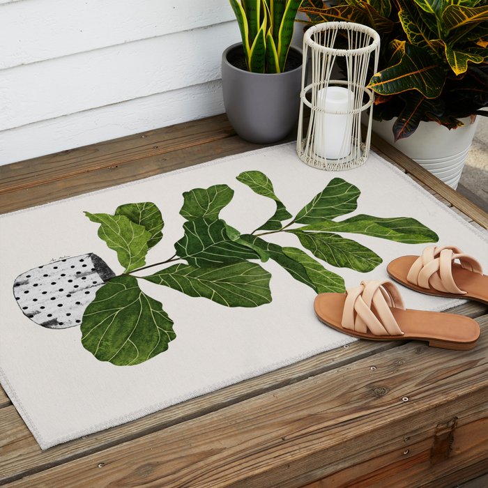 Fiddle leaf fig Tree Outdoor Rug Gallery Image 2