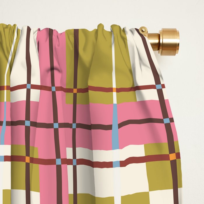 Bold Checked Design Window Curtain Gallery Image 2