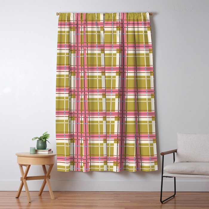 Bold Checked Design Window Curtain Gallery Image 5