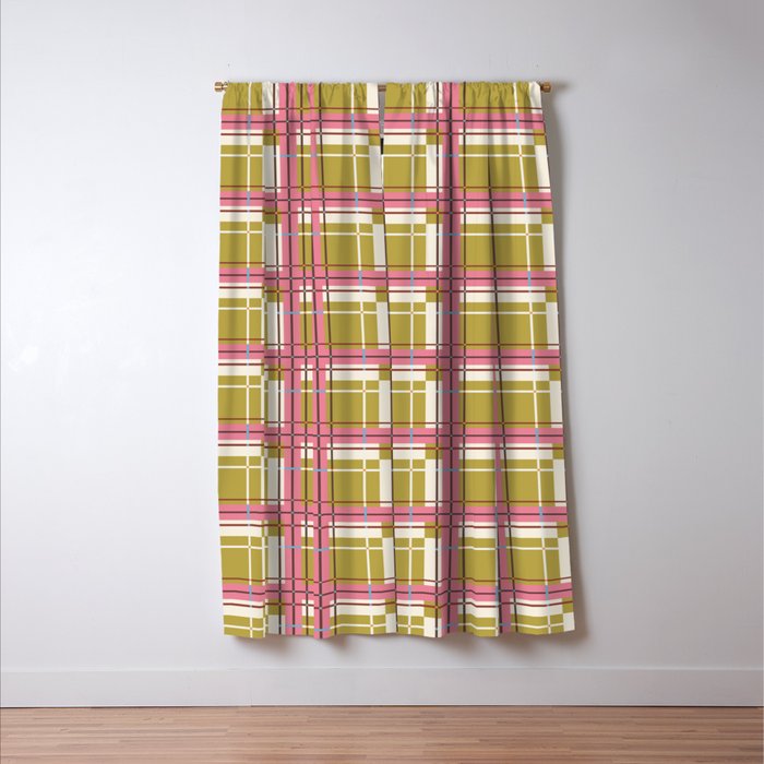 Bold Checked Design Window Curtain Gallery Image 3