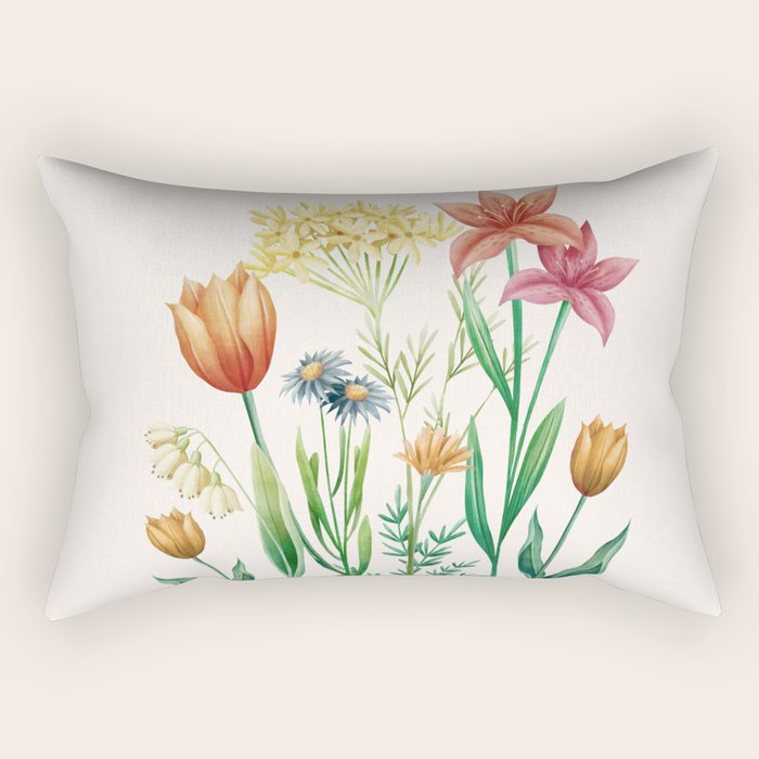 Vibrant Flowers 03 Rectangular Pillow Gallery Image 1