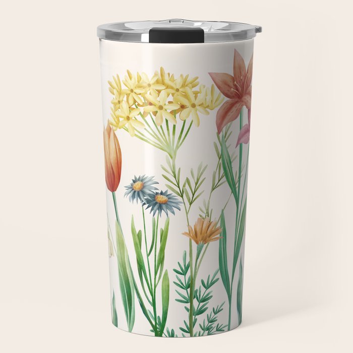 Vibrant Flowers 03 Travel Mug Gallery Image 1