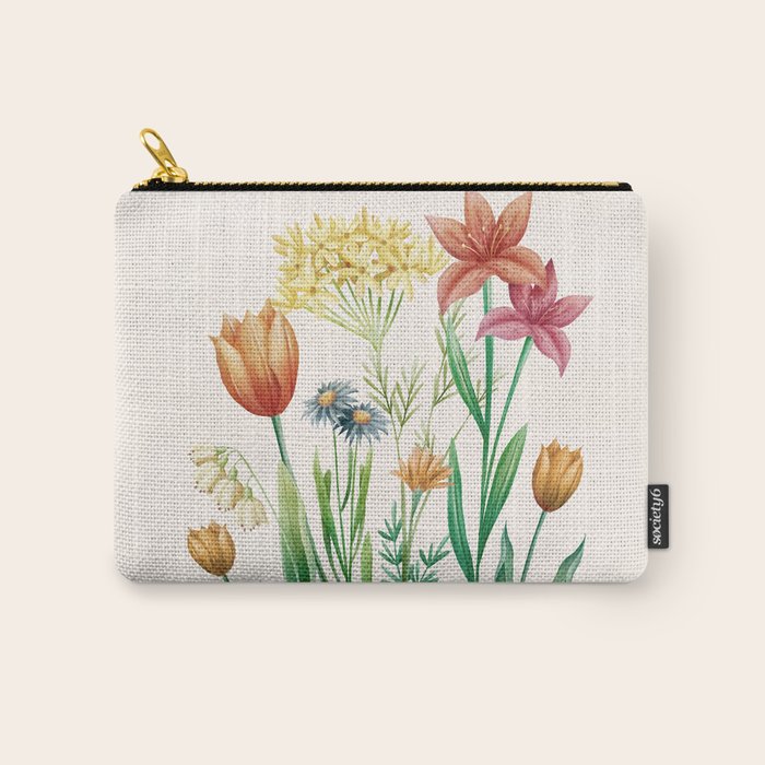 Vibrant Flowers 03 Carry All Pouch Gallery Image 1