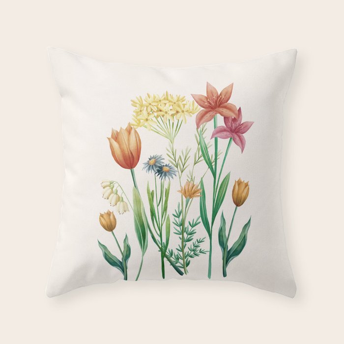 Vibrant Flowers 03 Throw Pillow Gallery Image 6