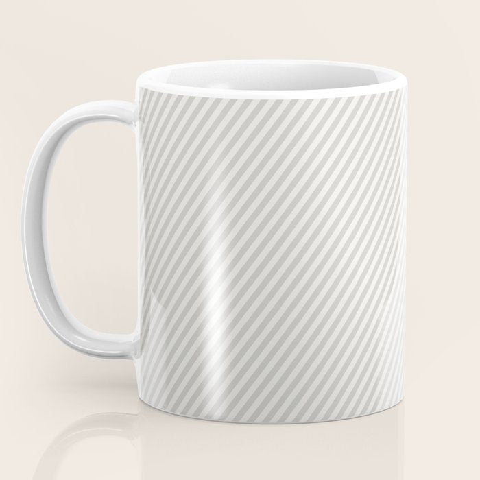 Angular Stripes - White and Grey Coffee Mug Gallery Image 3