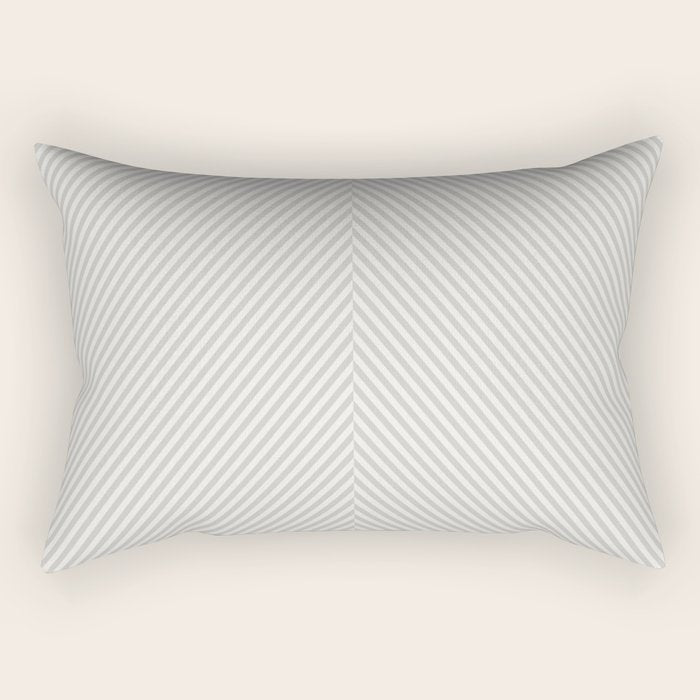 Angular Stripes - White and Grey Rectangular Pillow Gallery Image 1