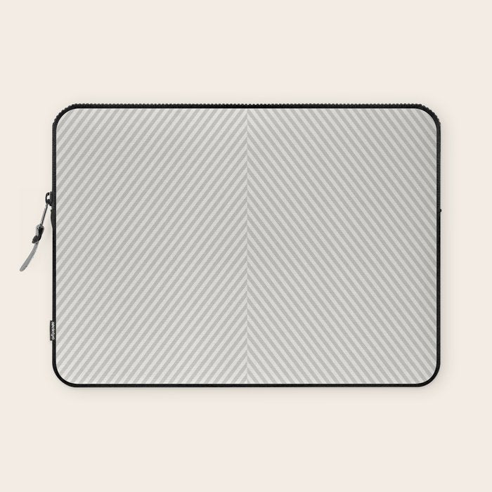 Angular Stripes - White and Grey Laptop Sleeve Gallery Image 1