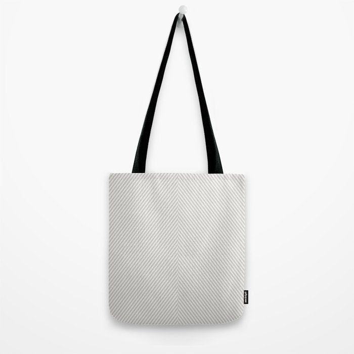 Angular Stripes - White and Grey Tote Bag Gallery Image 2