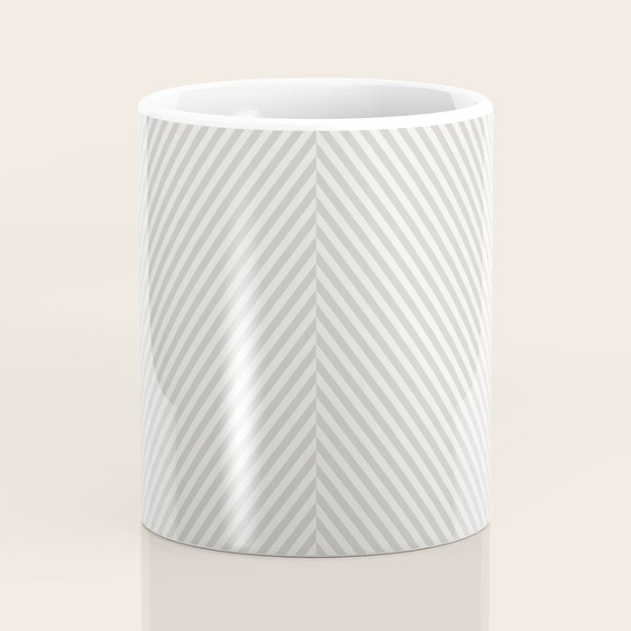 Angular Stripes - White and Grey Coffee Mug Gallery Image 4