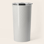 Angular Stripes - White and Grey Travel Mug Gallery Image 1