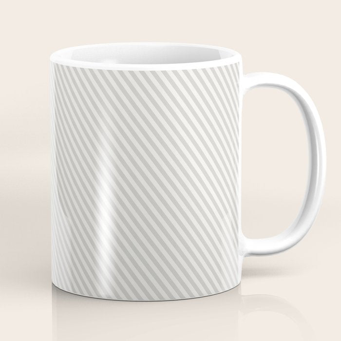 Angular Stripes - White and Grey Coffee Mug Gallery Image 1