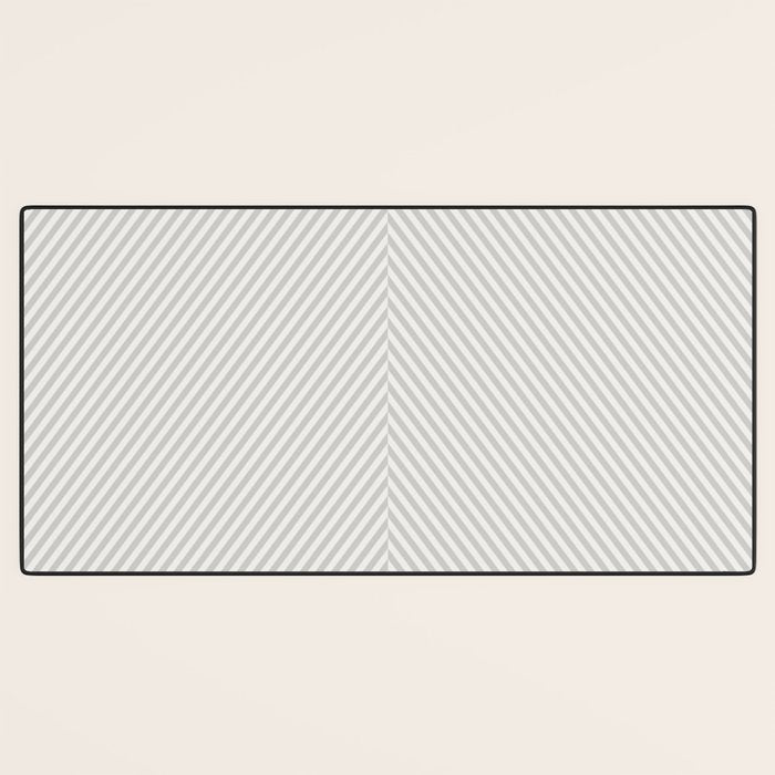 Angular Stripes - White and Grey Desk Mat Gallery Image 3