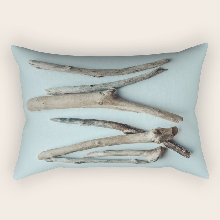 Beach Driftwood x Minimalist still life photograph Rectangular Pillow Gallery Image 2